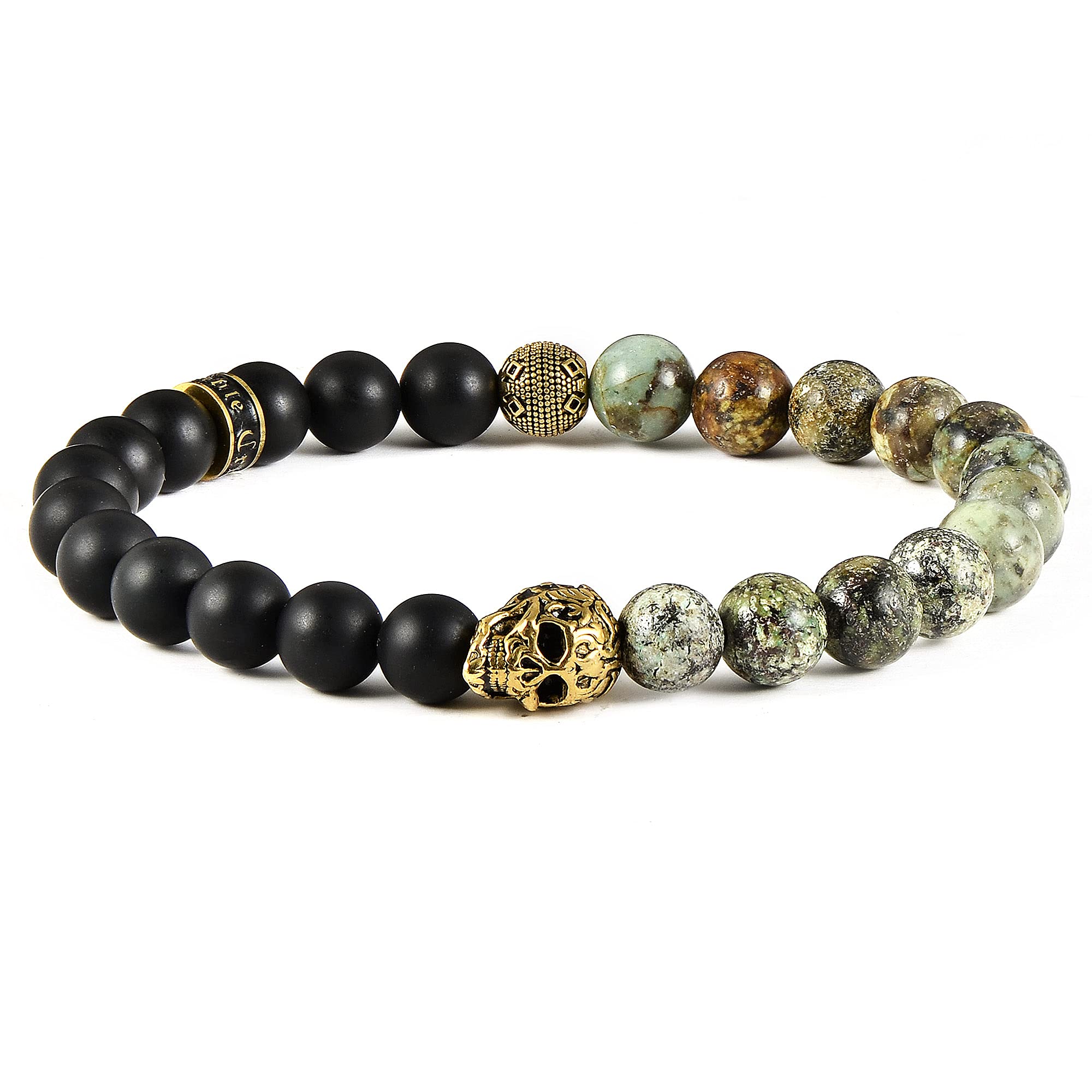 Foto 2 pulgar | Pulsera Crucible De Acero Inoxidable Chapada En Oro Con Calavera - Venta Internacional.