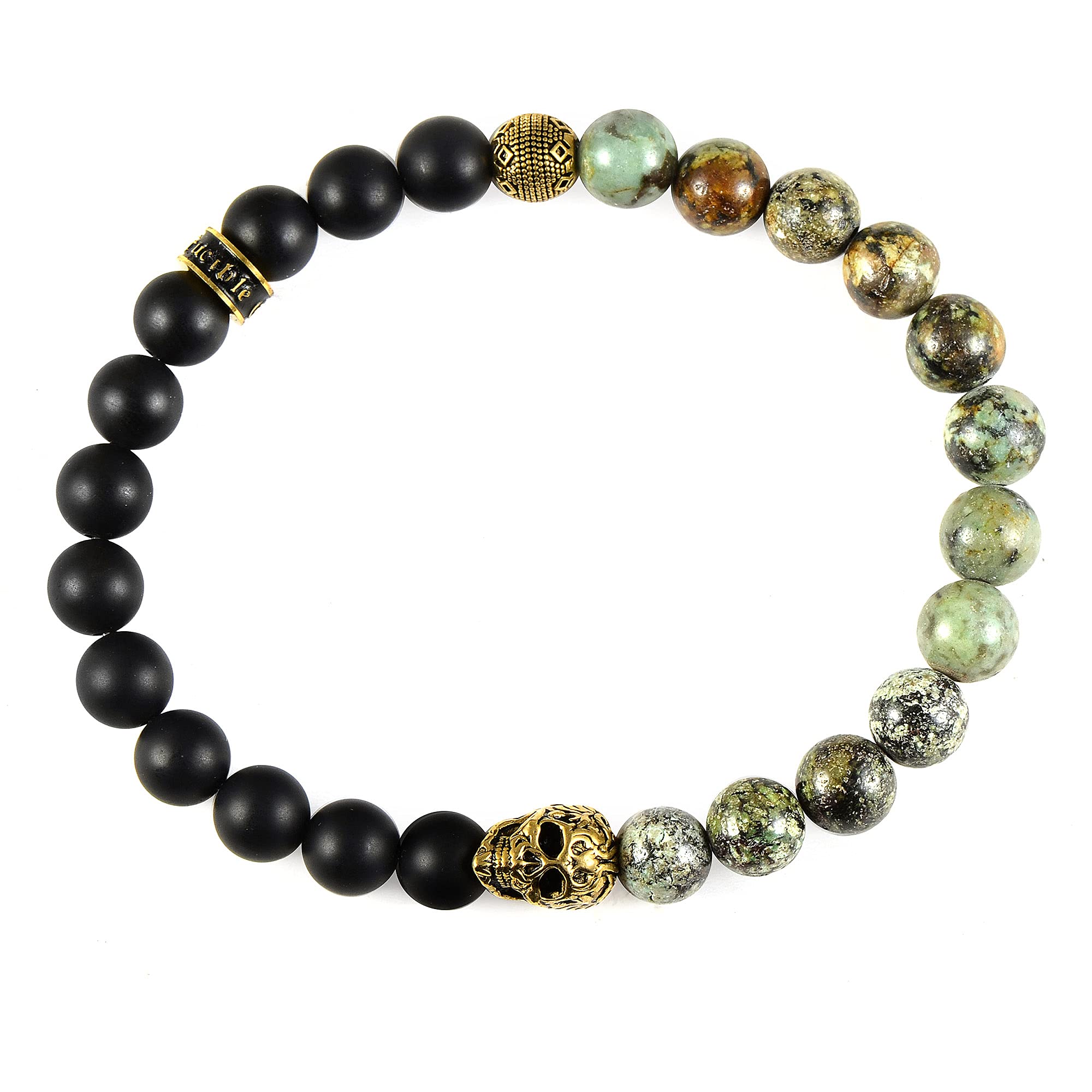 Foto 2 | Pulsera Crucible De Acero Inoxidable Chapada En Oro Con Calavera - Venta Internacional.