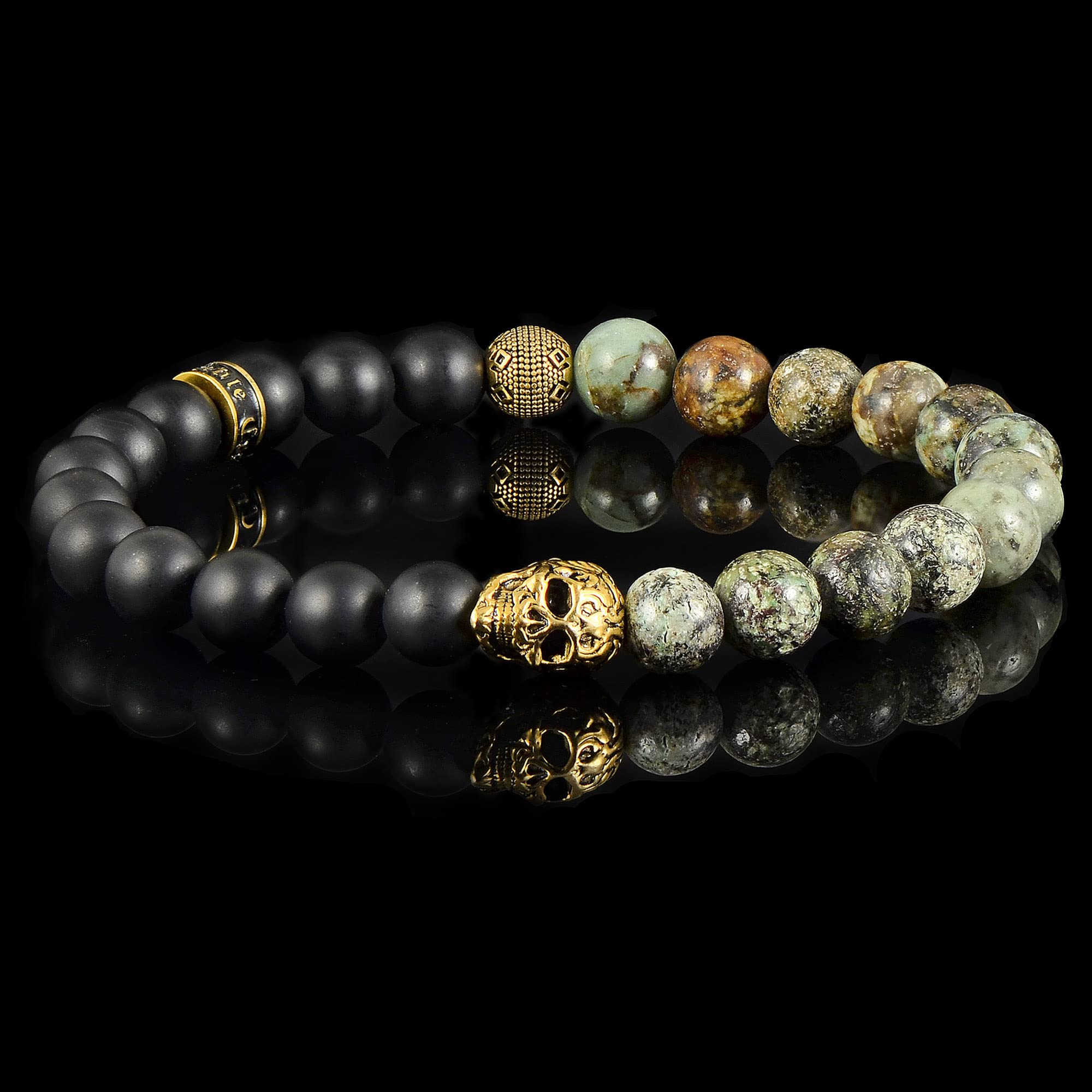 Foto 5 | Pulsera Crucible De Acero Inoxidable Chapada En Oro Con Calavera - Venta Internacional.
