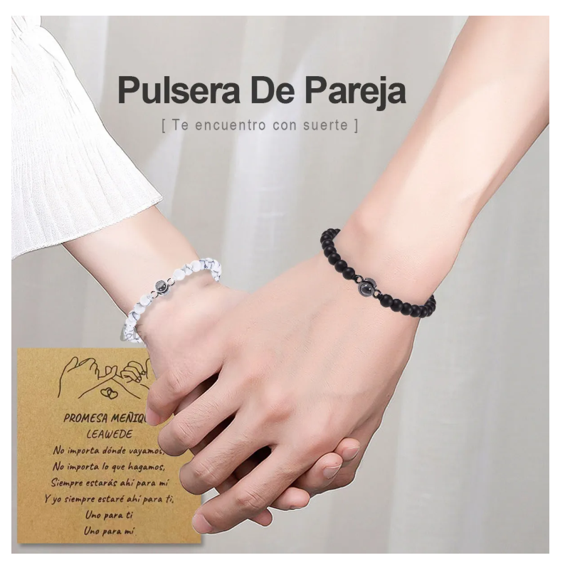 Foto 3 pulgar | 2 Pulseras Pareja Regalo Mujer Hombres Amor En 100 Idiomas