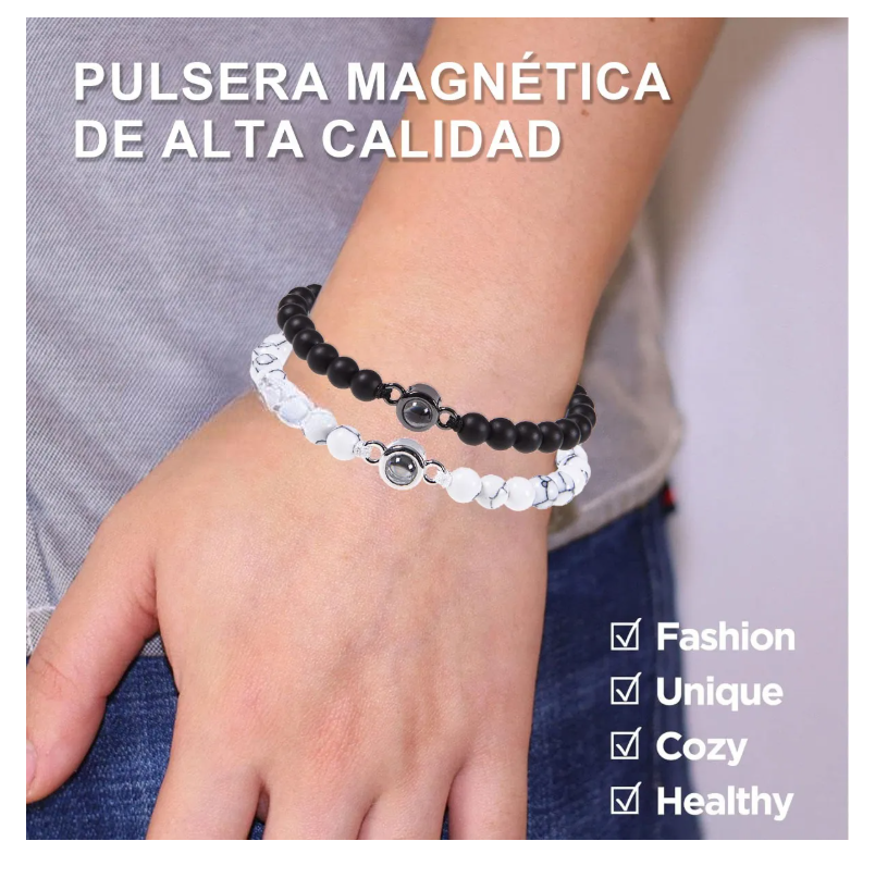 Foto 5 pulgar | 2 Pulseras Pareja Regalo Mujer Hombres Amor En 100 Idiomas