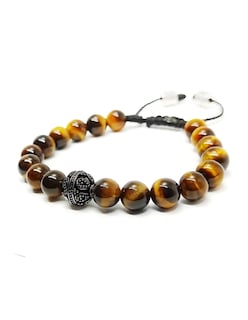 Foto 4 | Pulsera Caos, Colección Nabucco, Piedra Semipreciosa Ojo De Tigre Amarillo, Charm Black De Acero