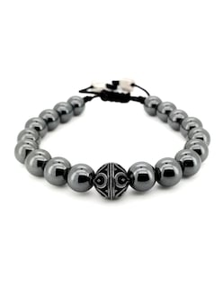Foto 1 | Pulsera Caos, Colección Bloodstone, Piedra Semipreciosa Hematita, Charm Black De Acero