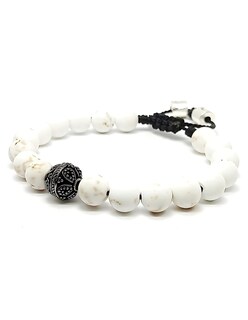 Foto 3 | Pulsera Caos, Colección Pompeya, Piedra Semipreciosa Howlita, Charm Black De Acero