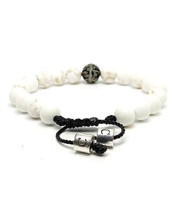 Foto 4 | Pulsera Caos, Colección Pompeya, Piedra Semipreciosa Howlita, Charm Black De Acero