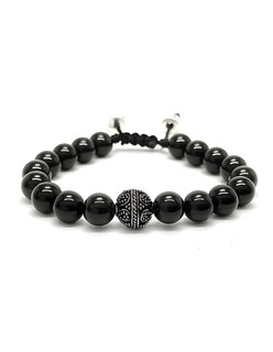 Foto 1 | Pulsera Caos, Colección Baalam, Piedra Semipreciosa Onix , Charm Black De Acero