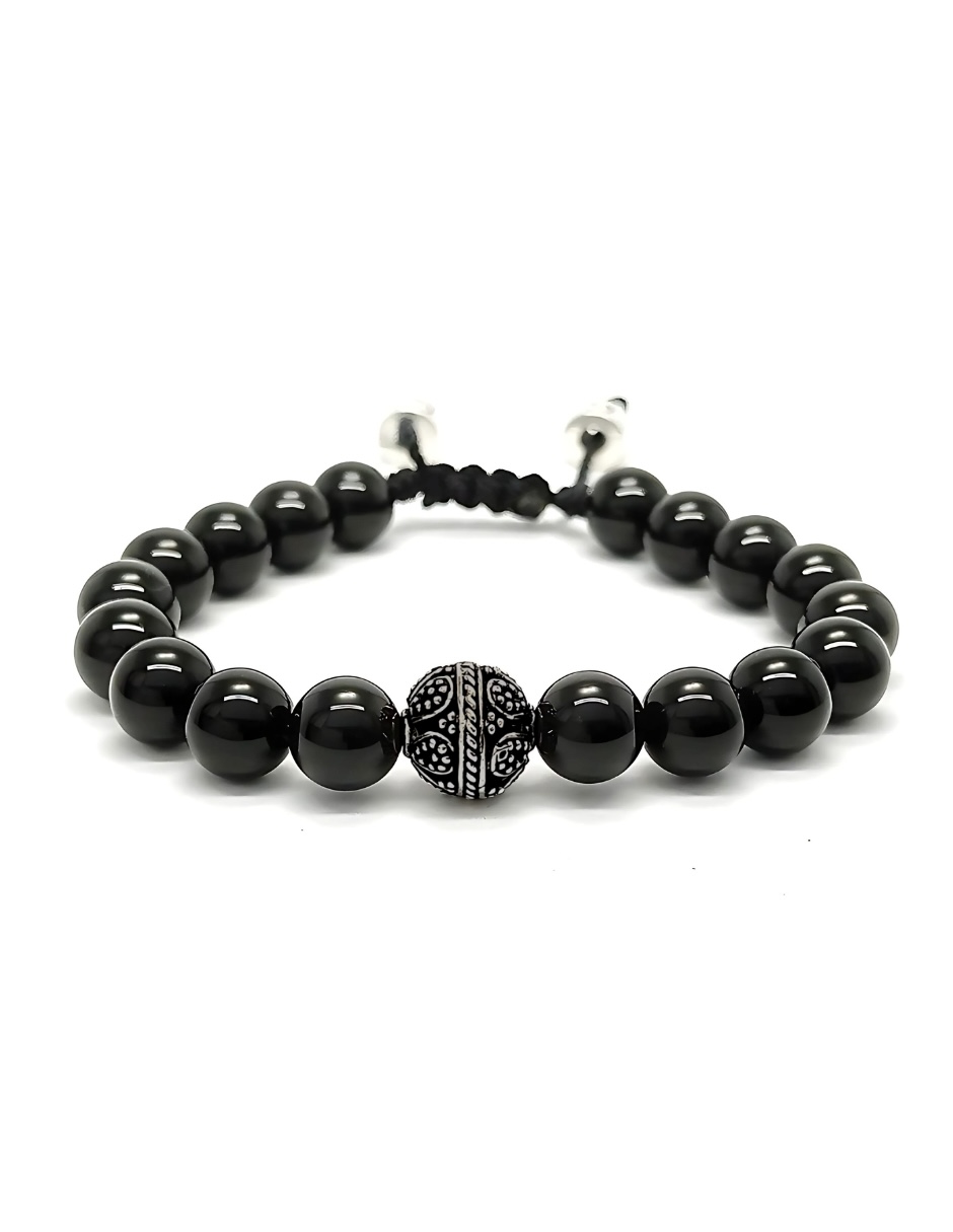 Foto 1 | Pulsera Caos, Colección Baalam, Piedra Semipreciosa Onix , Charm Black De Acero