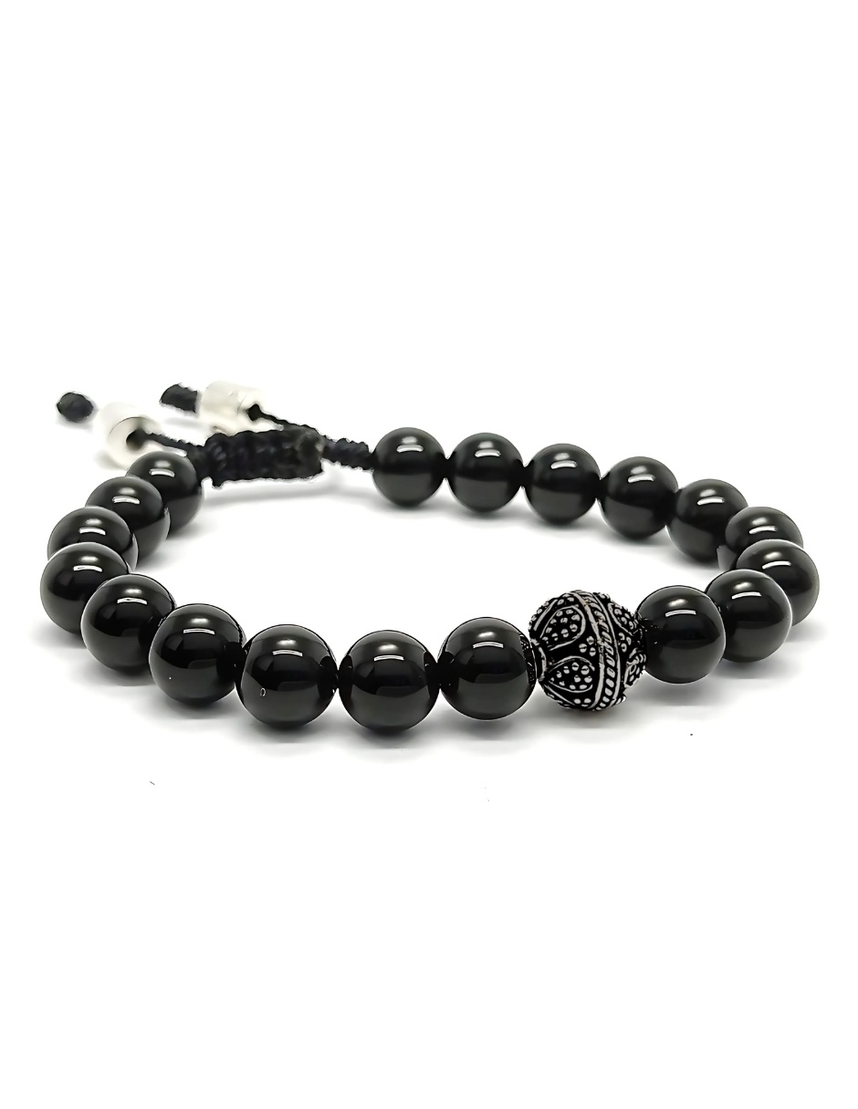 Foto 3 | Pulsera Caos, Colección Baalam, Piedra Semipreciosa Onix , Charm Black De Acero