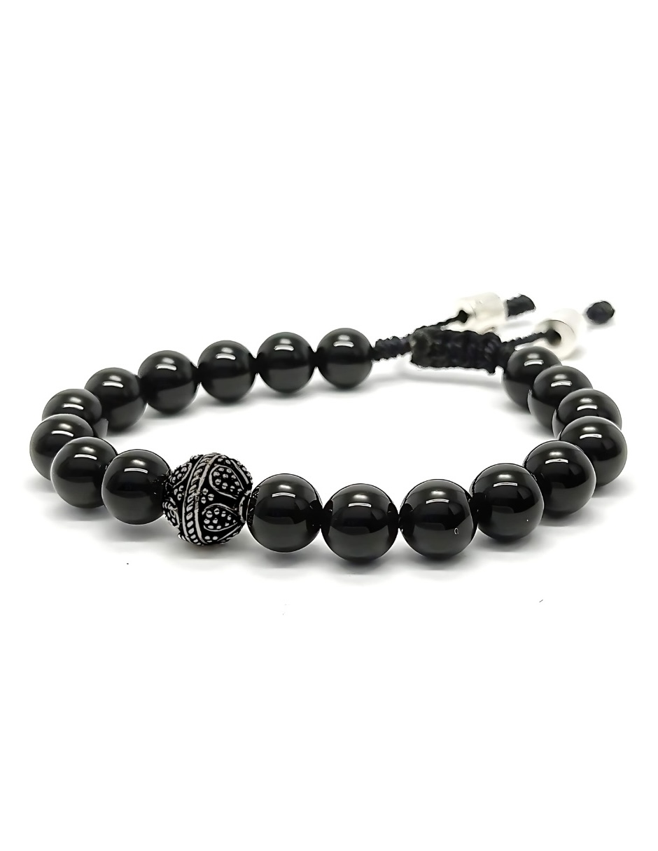 Foto 5 pulgar | Pulsera Caos, Colección Baalam, Piedra Semipreciosa Onix , Charm Black De Acero