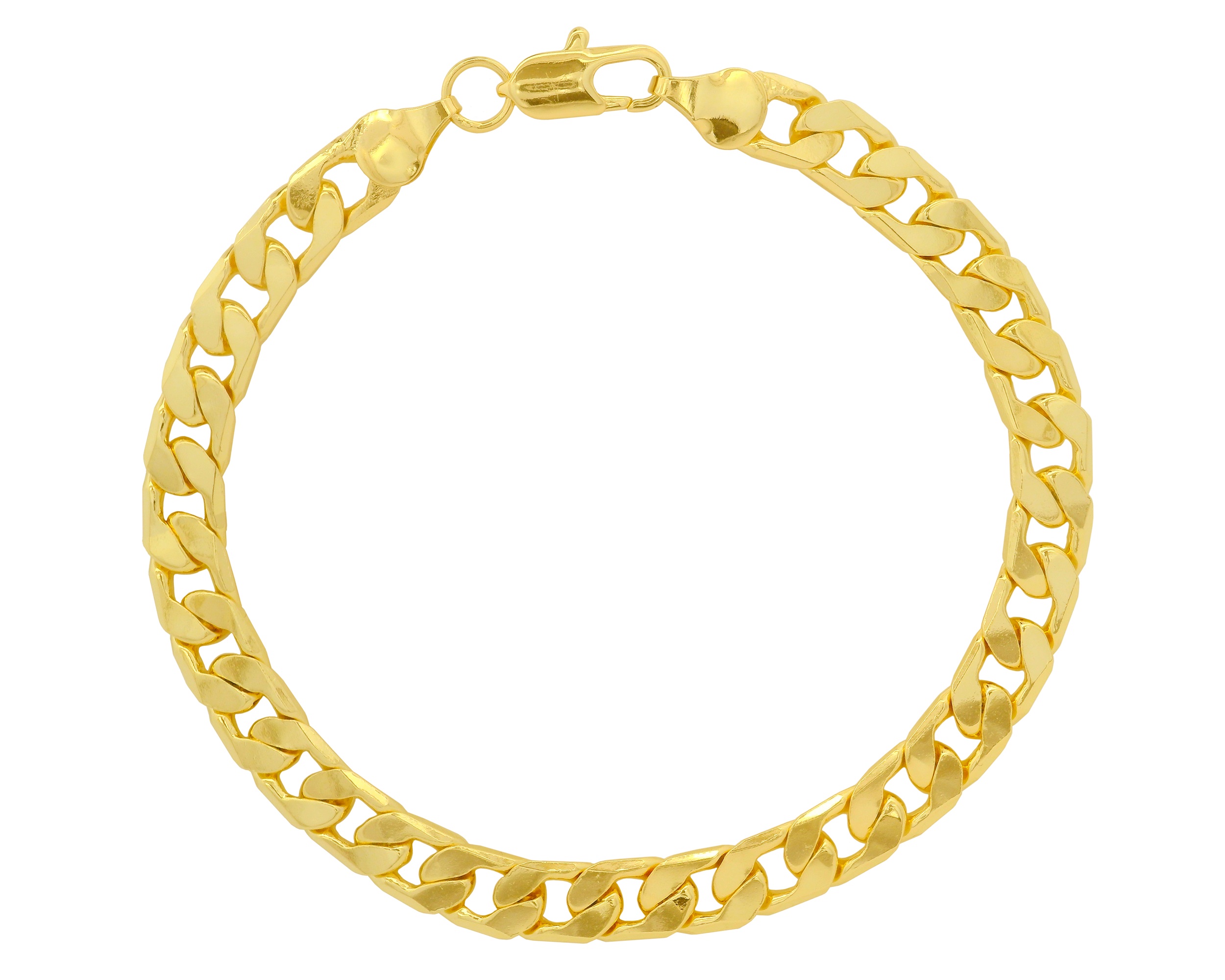 Foto 1 | Pulsera Barbada Caballero 7mm X 22cm Chapa De Oro 18k Ch132