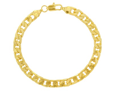 Foto 1 | Pulsera Barbada Caballero 7mm X 22cm Chapa De Oro 18k Ch132