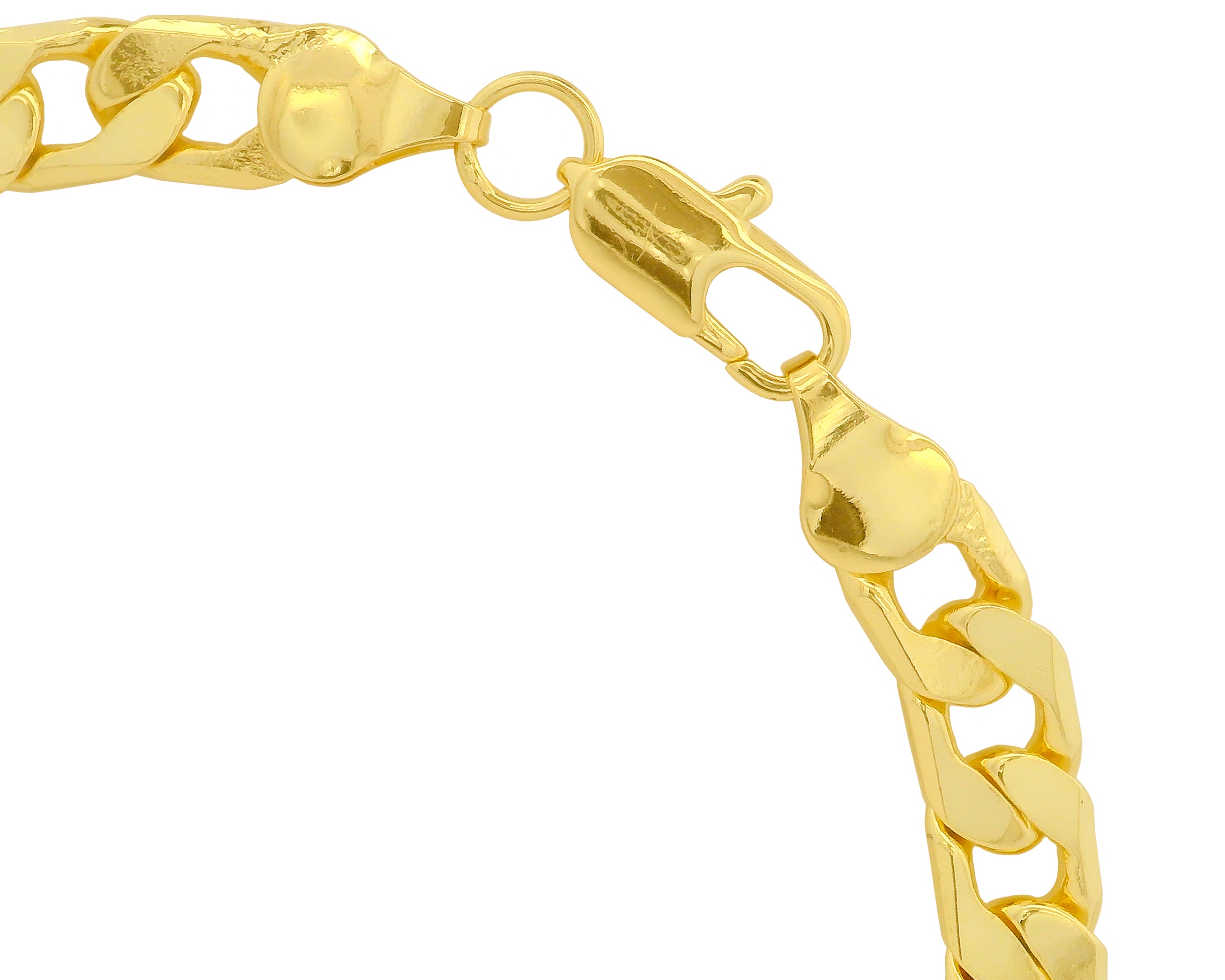 Foto 3 pulgar | Pulsera Barbada Caballero 7mm X 22cm Chapa De Oro 18k Ch132