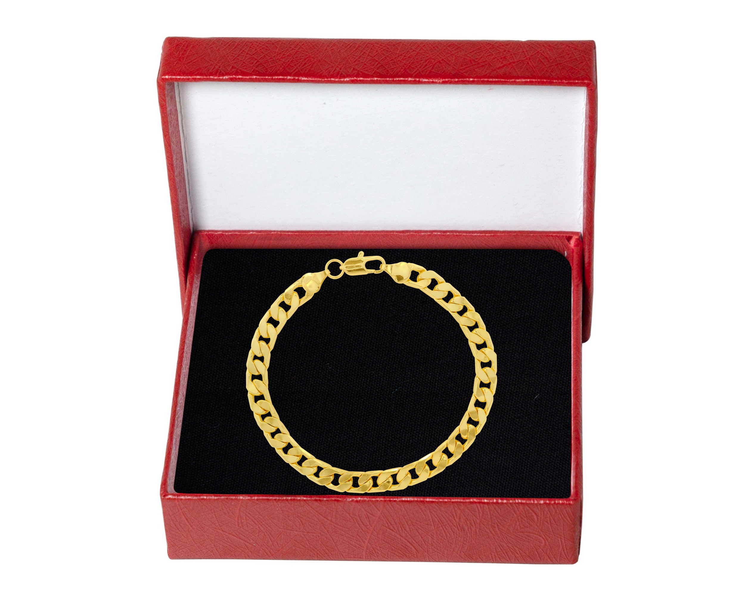 Foto 5 pulgar | Pulsera Barbada Caballero 7mm X 22cm Chapa De Oro 18k Ch132