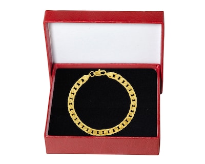 Foto 4 | Pulsera Barbada Caballero 7mm X 22cm Chapa De Oro 18k Ch132