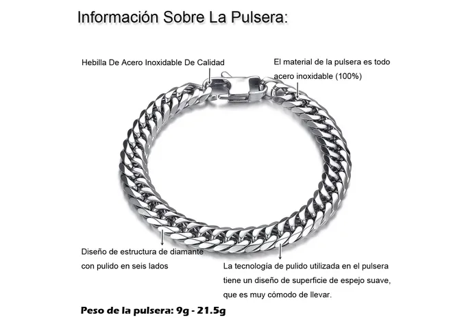 Foto 4 pulgar | Elegante Pulsera Xtellar Para Hombre En Acero Inoxidable De 6mm - 8mm