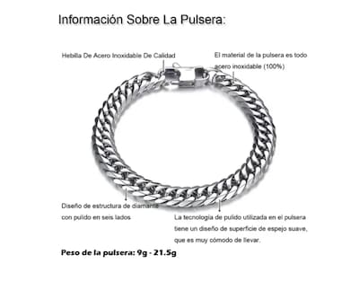 Foto 2 | Pulsera Xtellar Esclava De Acero Inoxidable Para Hombre 6mm 8mm