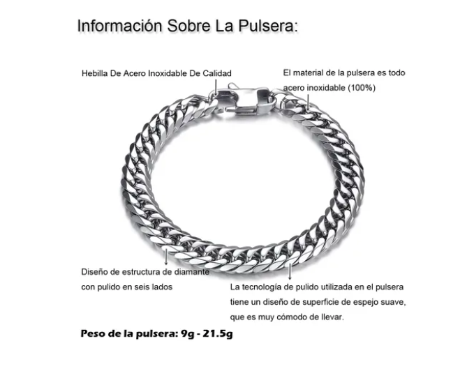 Foto 2 | Pulsera  Xtellar Esclava De Acero Inoxidable Para Hombre 6mm 8mm