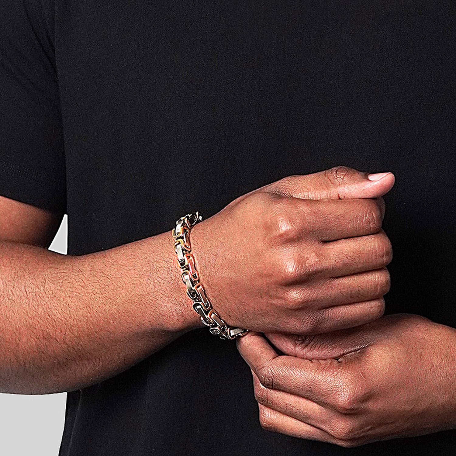 Foto 3 pulgar | Pulsera Invicta Silver & Gold De Acero Inoxidable Para Hombre - Venta Internacional.