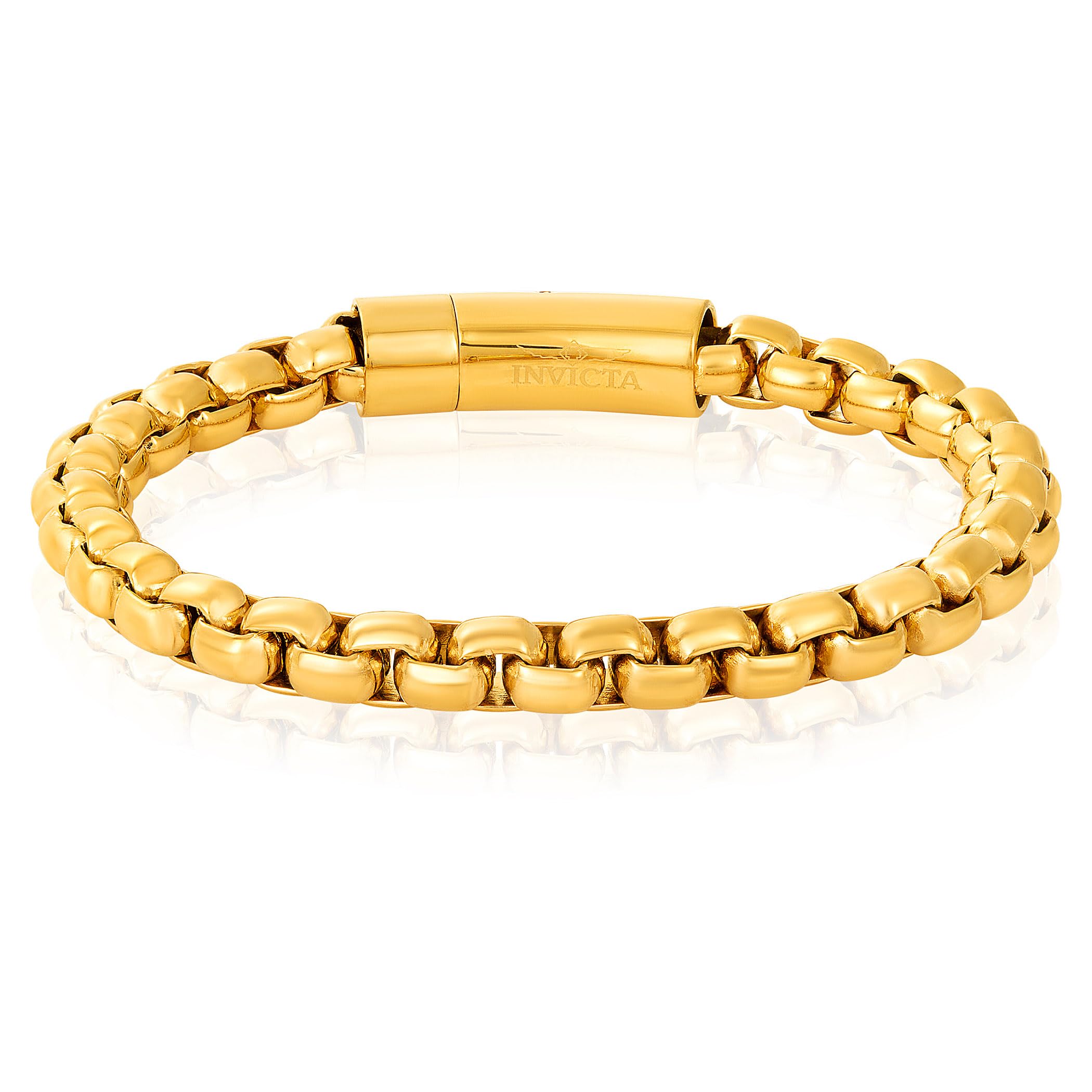 Foto 2 pulgar | Pulsera Invicta Gold Para Hombre De Acero Inoxidable 8 Mm Pulida - Venta Internacional.