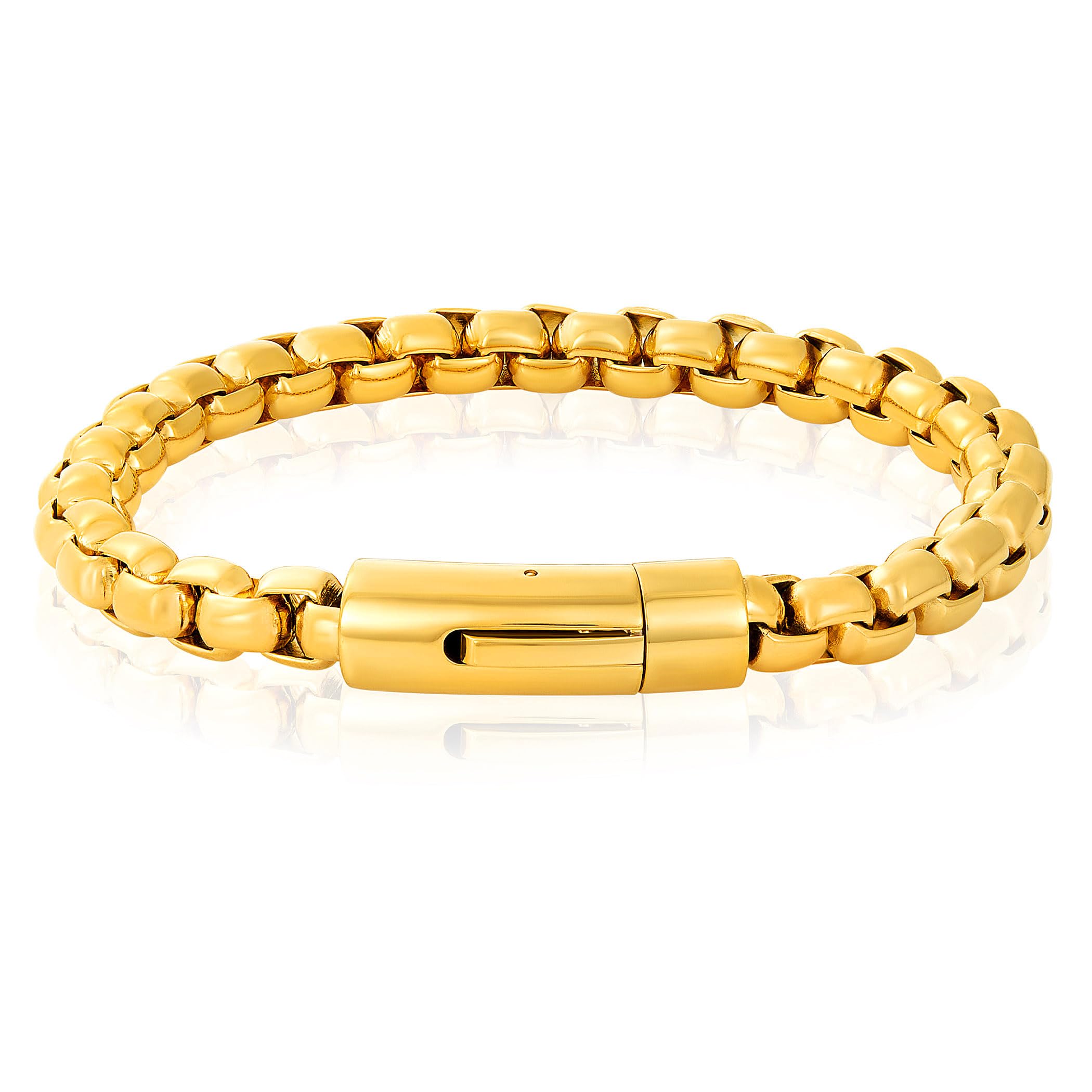 Foto 6 pulgar | Pulsera Invicta Gold Para Hombre De Acero Inoxidable 8 Mm Pulida - Venta Internacional.