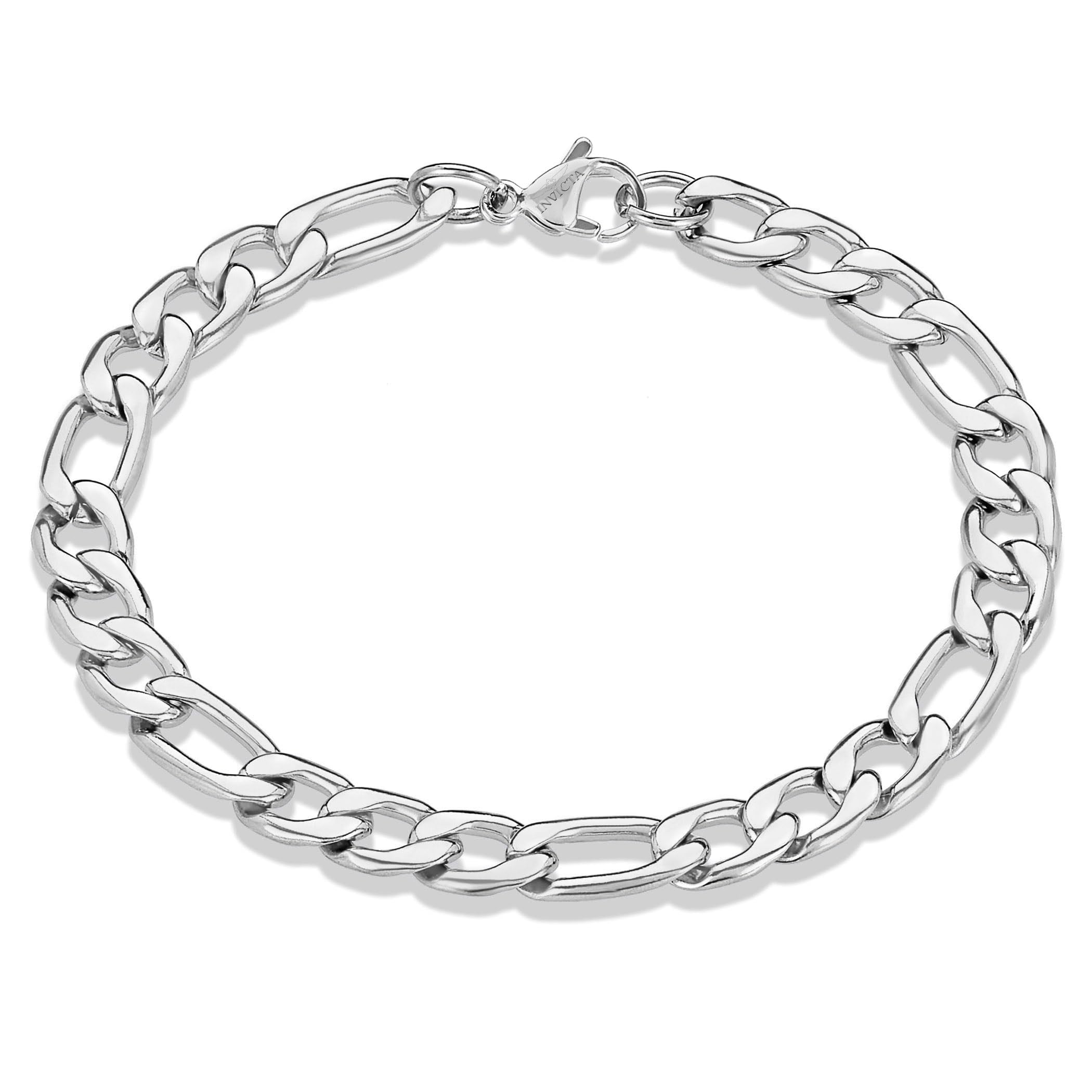 Foto 2 pulgar | Pulsera Invicta Jewelry Para Hombre  Acero Pulido Fígaro De 8 Mm - Venta Internacional.