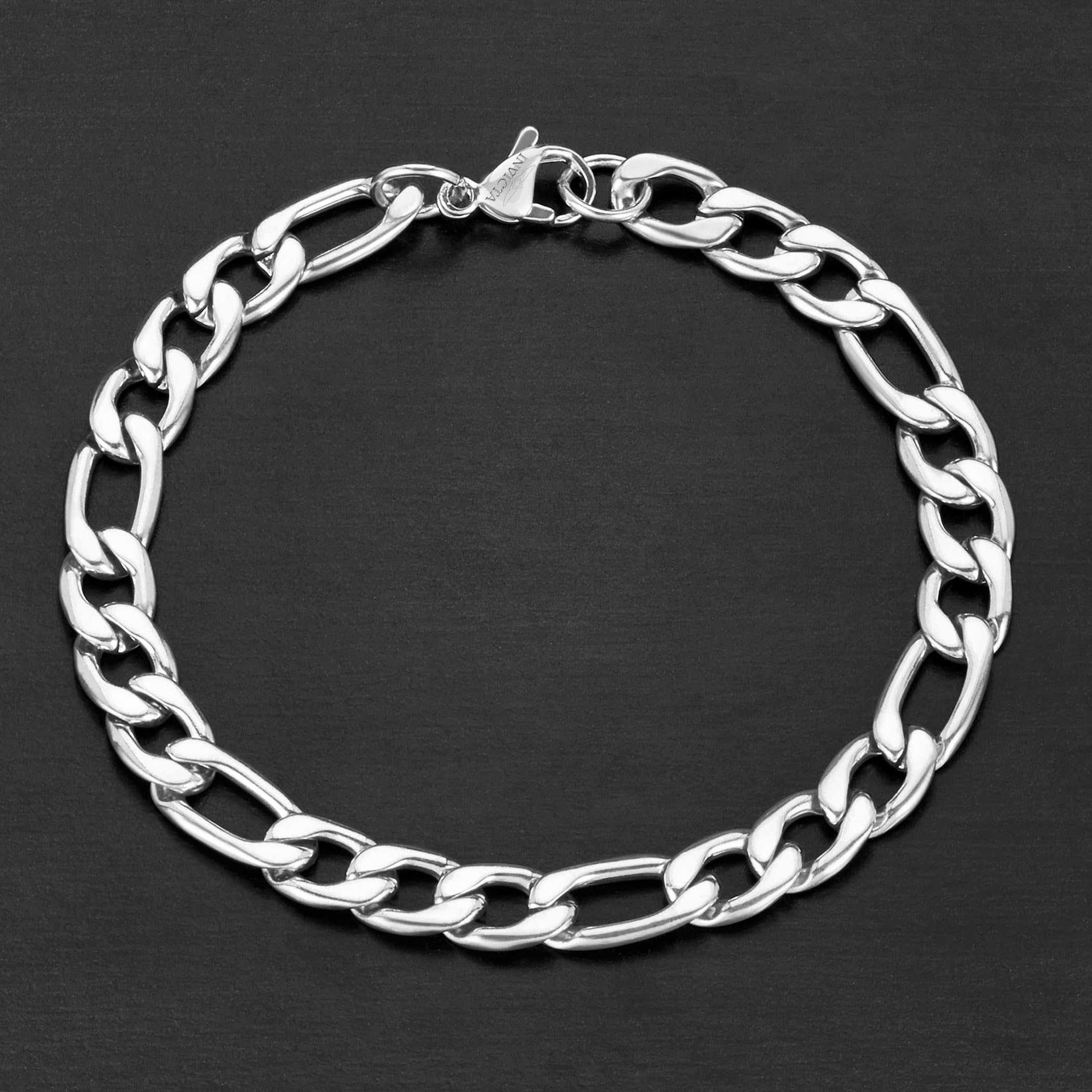 Foto 4 pulgar | Pulsera Invicta Jewelry Para Hombre  Acero Pulido Fígaro De 8 Mm - Venta Internacional.