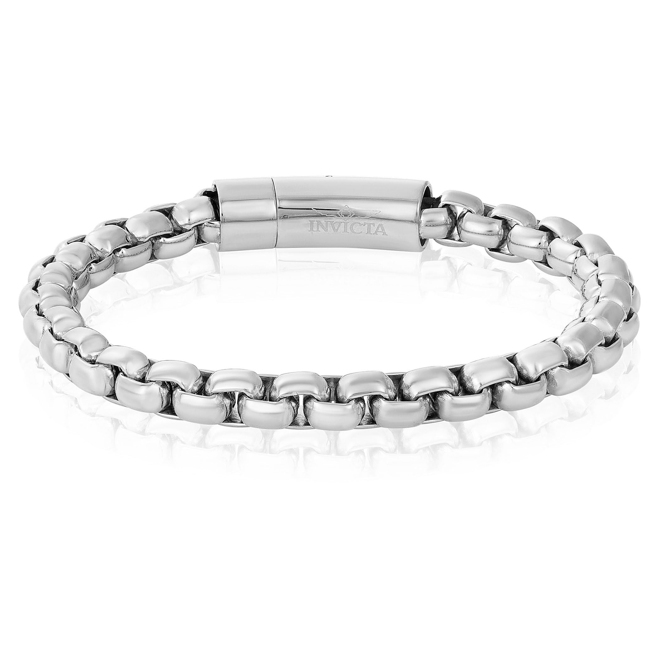 Foto 2 pulgar | Pulsera Invicta Silver De Acero Inoxidable Para Hombre De 8 Mm De Ancho - Venta Internacional.