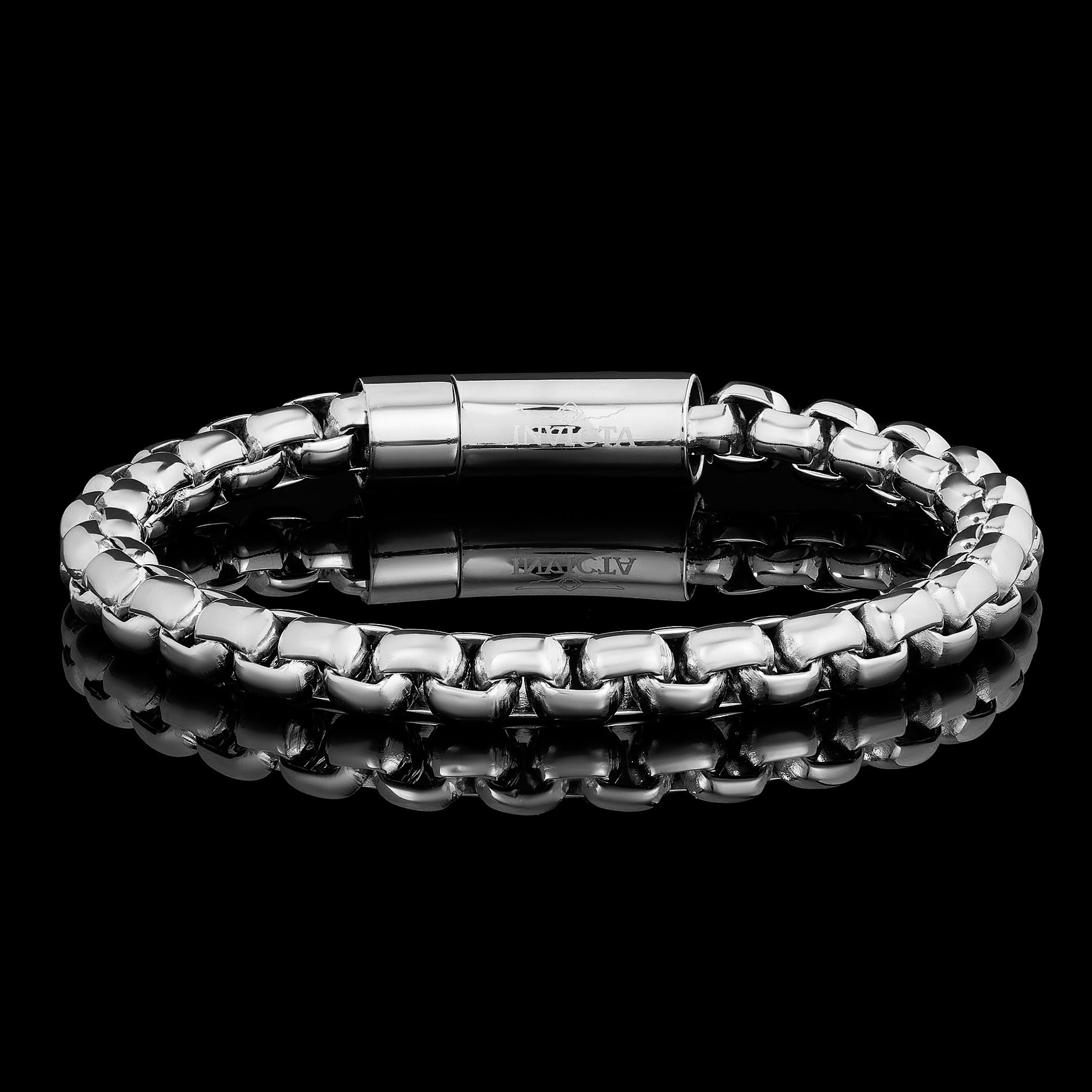 Foto 4 pulgar | Pulsera Invicta Silver De Acero Inoxidable Para Hombre De 8 Mm De Ancho - Venta Internacional.