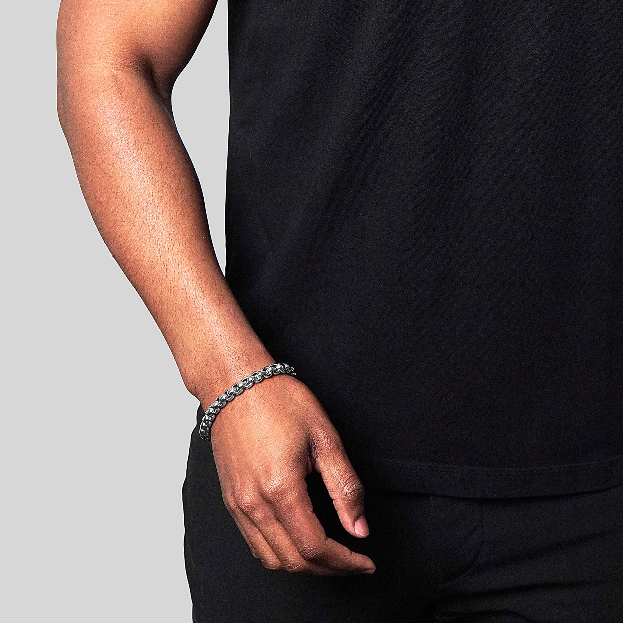 Foto 4 | Pulsera Invicta Silver De Acero Inoxidable Para Hombre De 8 Mm De Ancho - Venta Internacional.