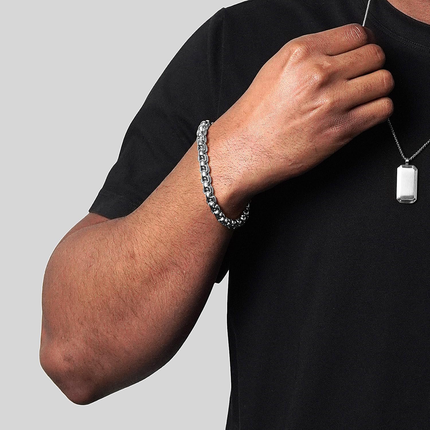 Foto 6 | Pulsera Invicta Silver De Acero Inoxidable Para Hombre De 8 Mm De Ancho - Venta Internacional.