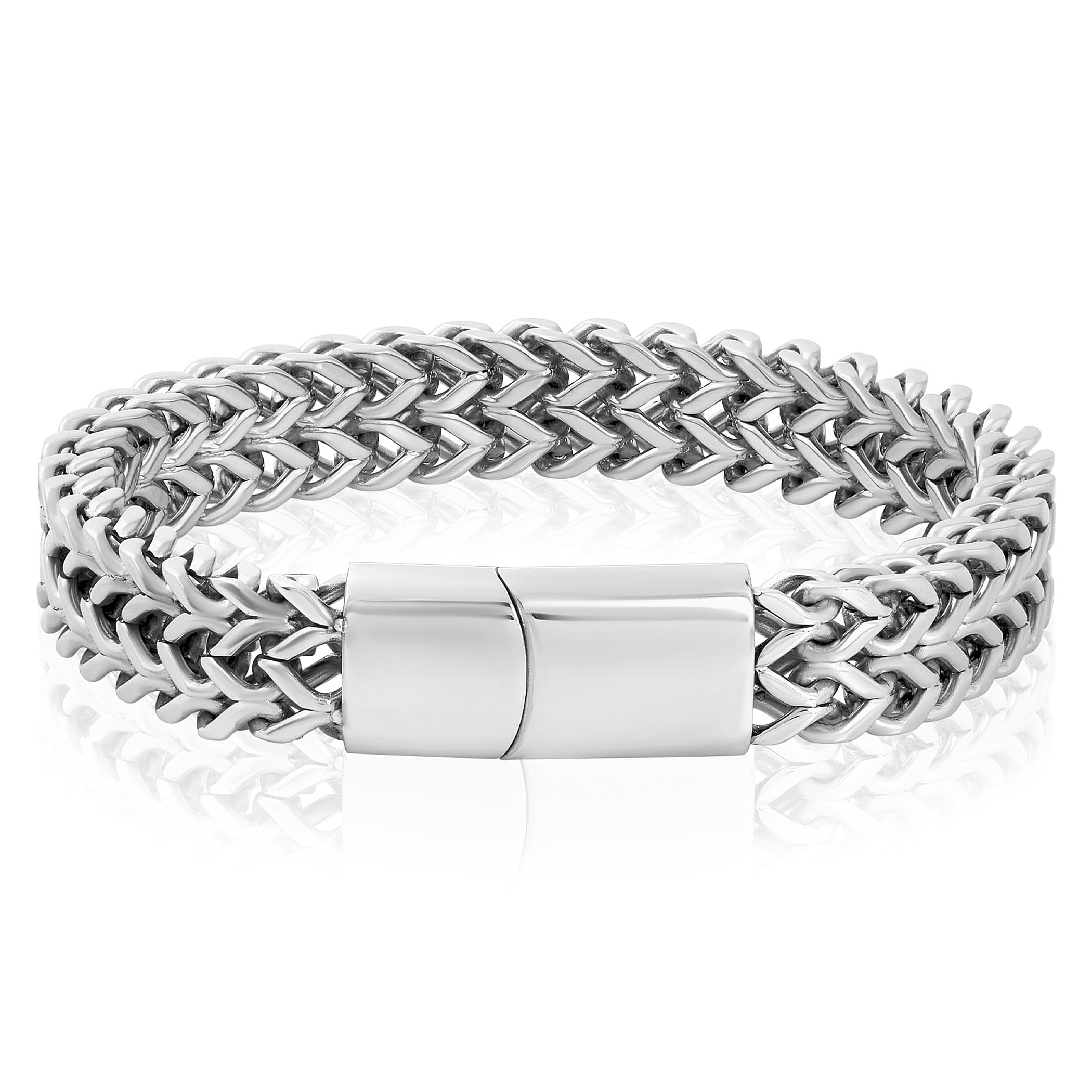 Foto 2 pulgar | Pulsera Invicta Silver De Acero Inoxidable Doble Franco 14mm - Venta Internacional.
