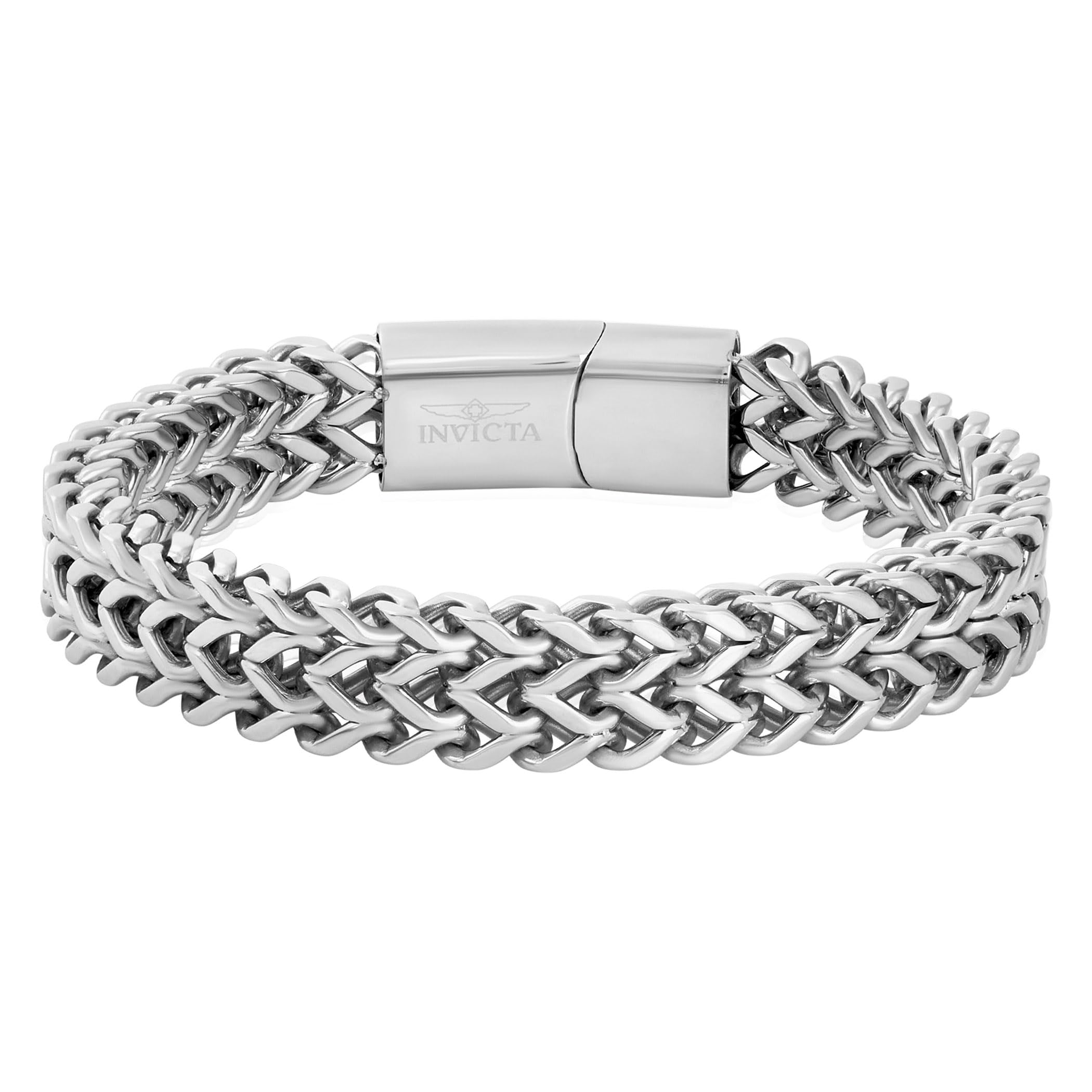 Foto 6 pulgar | Pulsera Invicta Silver De Acero Inoxidable Doble Franco 14mm - Venta Internacional.