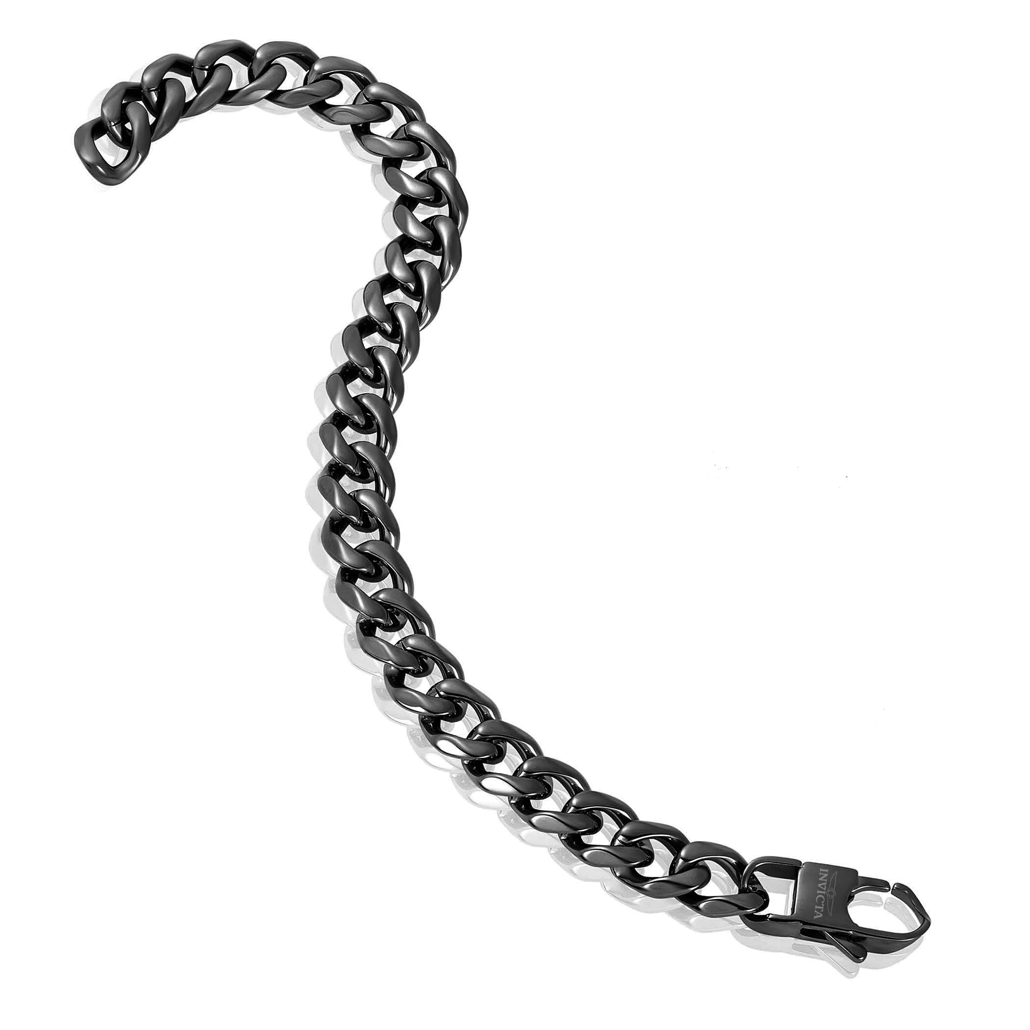 Foto 6 pulgar | Brazalete Invicta Con Cadena Negra De Acero Inoxidable Para Hombre - Venta Internacional.