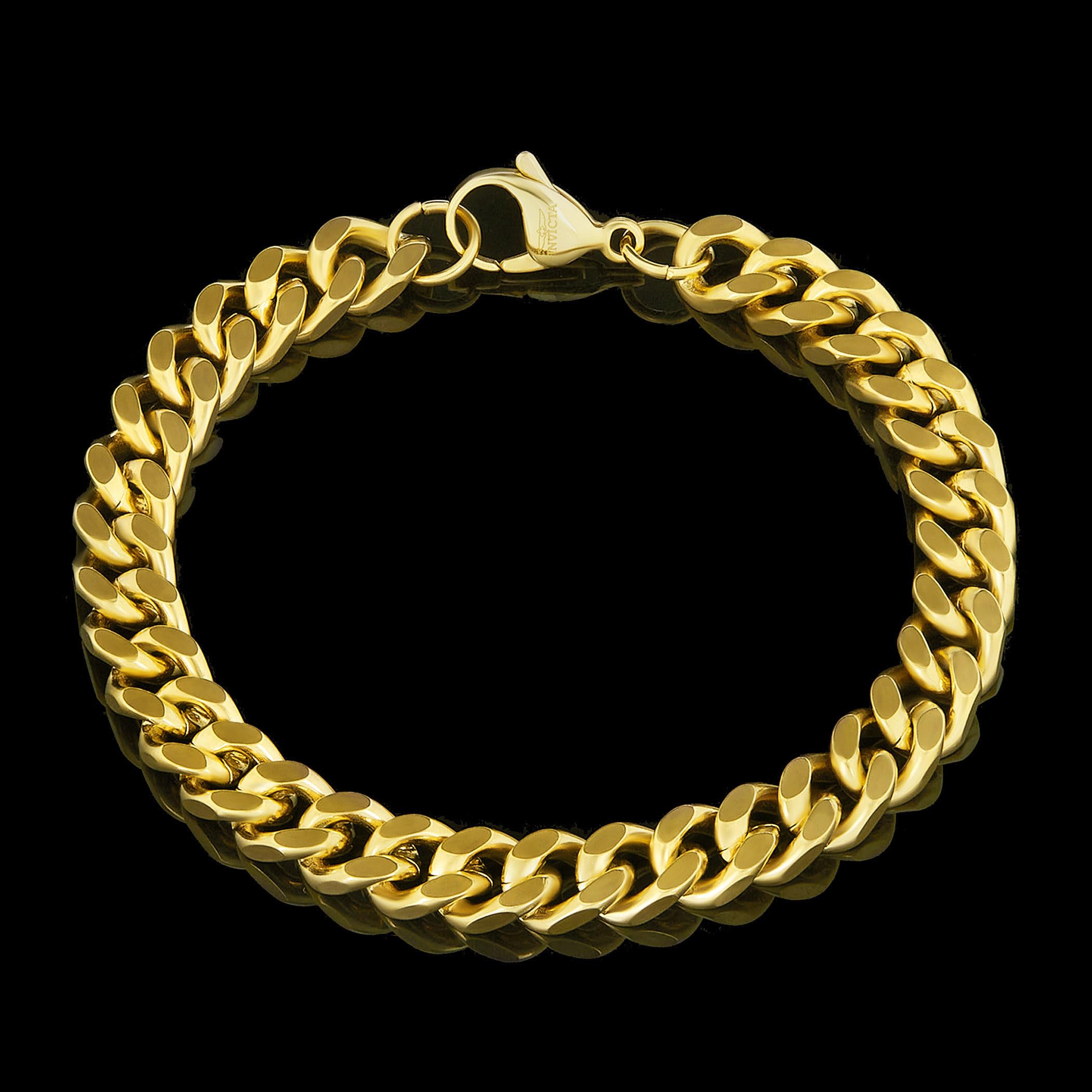 Foto 4 pulgar | Pulsera Invicta Gold De Acero Inoxidable Curb Link Para Hombre - Venta Internacional.