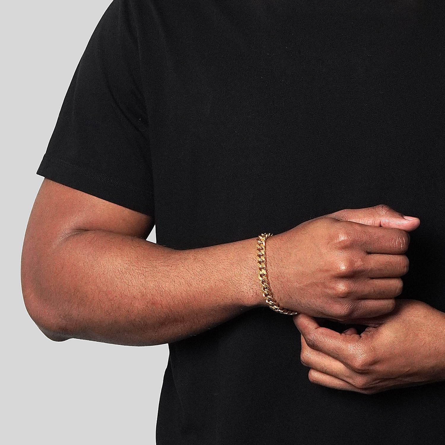 Foto 5 pulgar | Pulsera Invicta Gold De Acero Inoxidable Curb Link Para Hombre - Venta Internacional.
