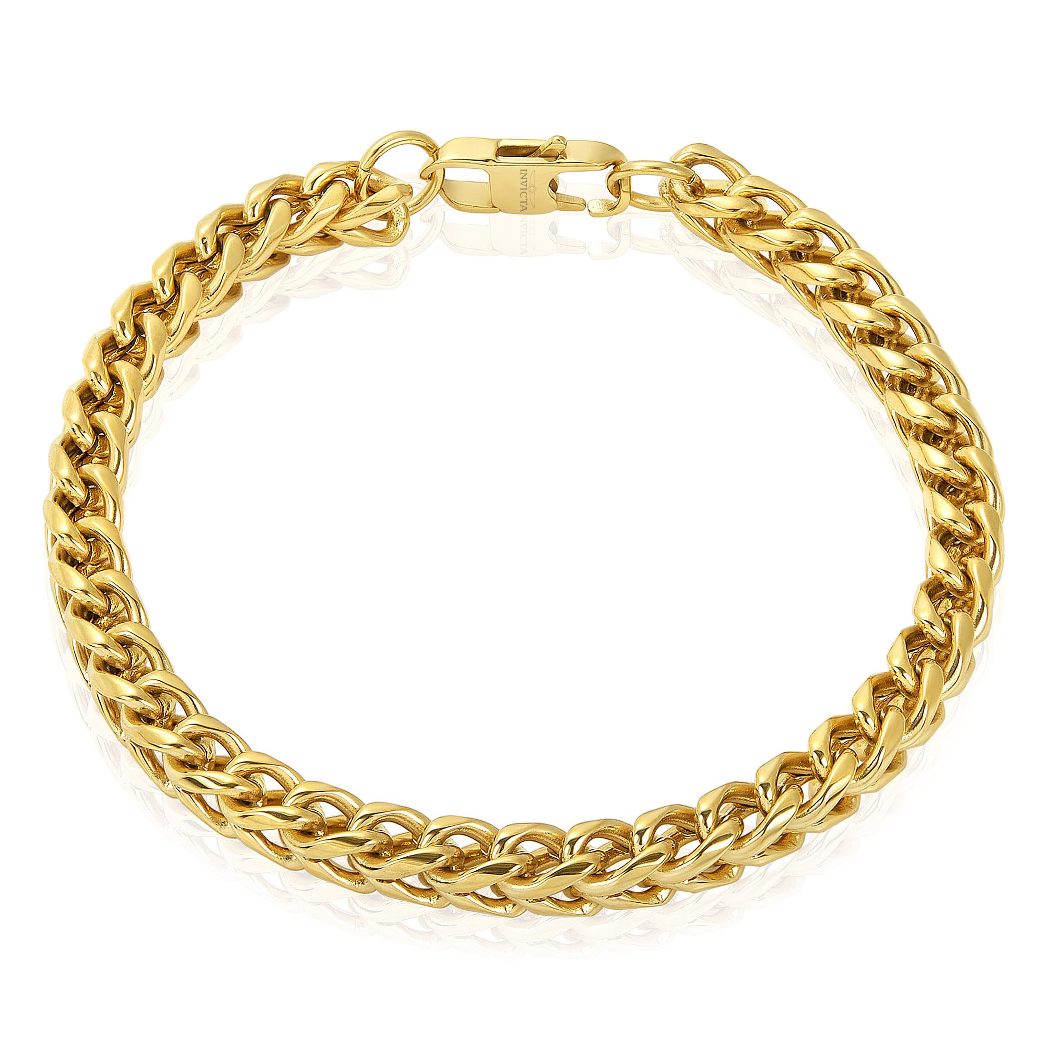 Foto 2 pulgar | Brazalete Invicta Gold Con Cadena Franco De Acero Inoxidable  8.5 Pulgadas - Venta Internacional.