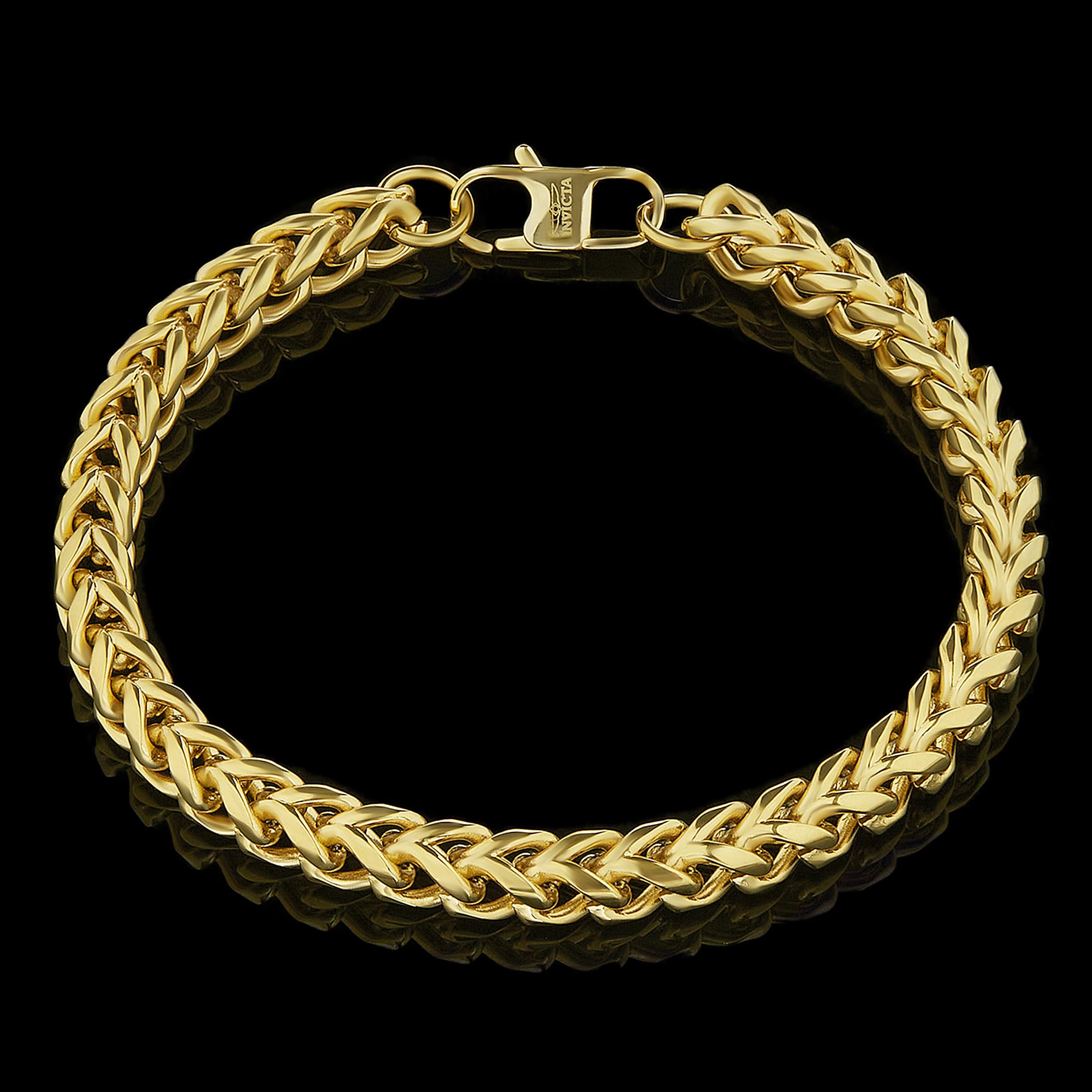 Foto 4 pulgar | Brazalete Invicta Gold Con Cadena Franco De Acero Inoxidable  8.5 Pulgadas - Venta Internacional.
