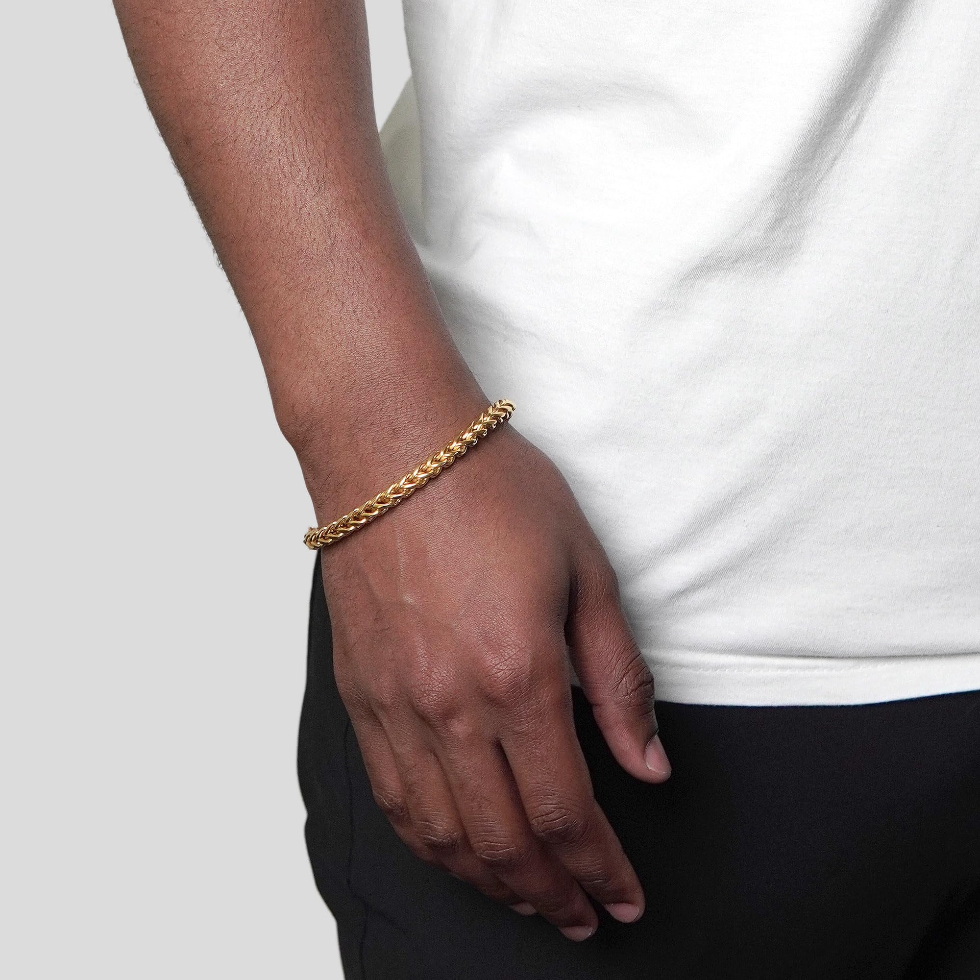 Foto 4 | Brazalete Invicta Gold Con Cadena Franco De Acero Inoxidable  8.5 Pulgadas - Venta Internacional.