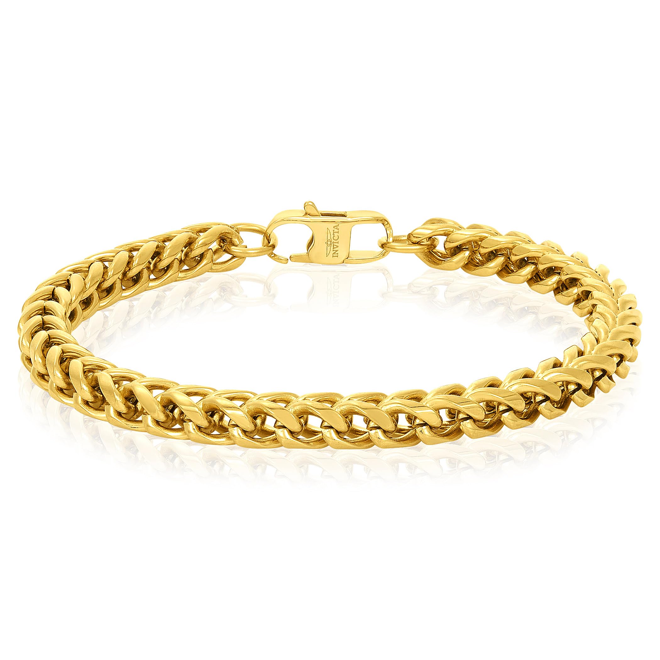 Foto 8 pulgar | Brazalete Invicta Gold Con Cadena Franco De Acero Inoxidable  8.5 Pulgadas - Venta Internacional.