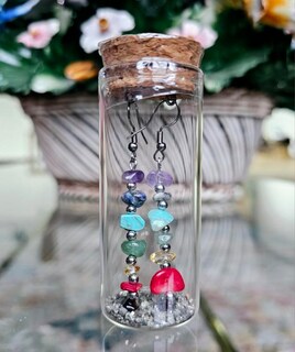 Foto 1 | Pendientes Shein E170 Con Piedras Preciosas 7 Chakras Venta Al Por Mayor - Venta Internacional.