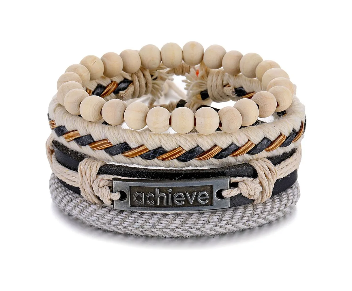 Foto 5 pulgar | ''pulsera Ajustable Vintage Cuero Brazalete Multicapa kit 26pc ''