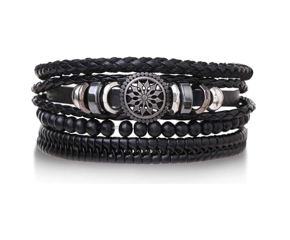 Foto 3 pulgar | ''pulsera Ajustable Vintage Cuero Brazalete Multicapa kit 26pc ''