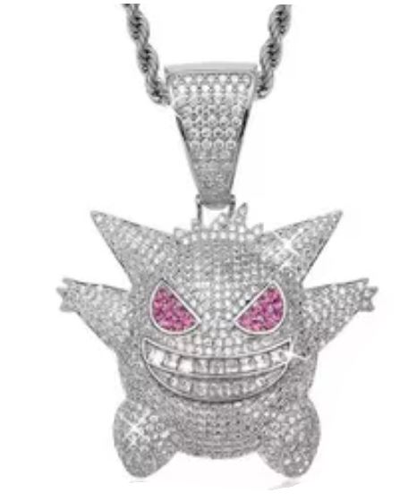 Cadena De Eslabones Gengar Hip Hop, Plata