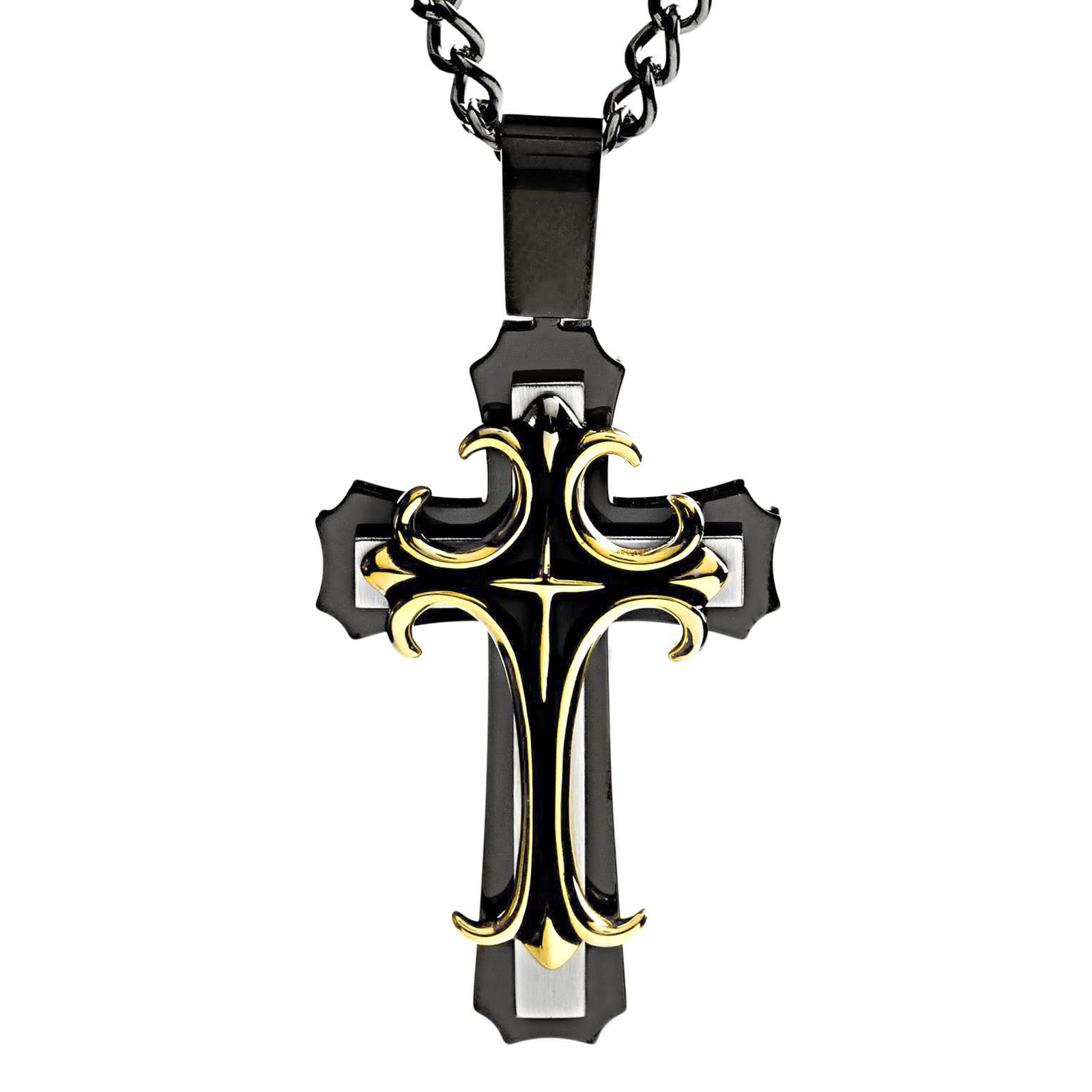 Foto 1 | Colgante West Coast Jewelry De Acero Inoxidable Chapado En Negro/oro - Venta Internacional.