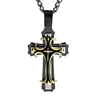 Foto 1 | Colgante West Coast Jewelry De Acero Inoxidable Chapado En Negro/oro - Venta Internacional.