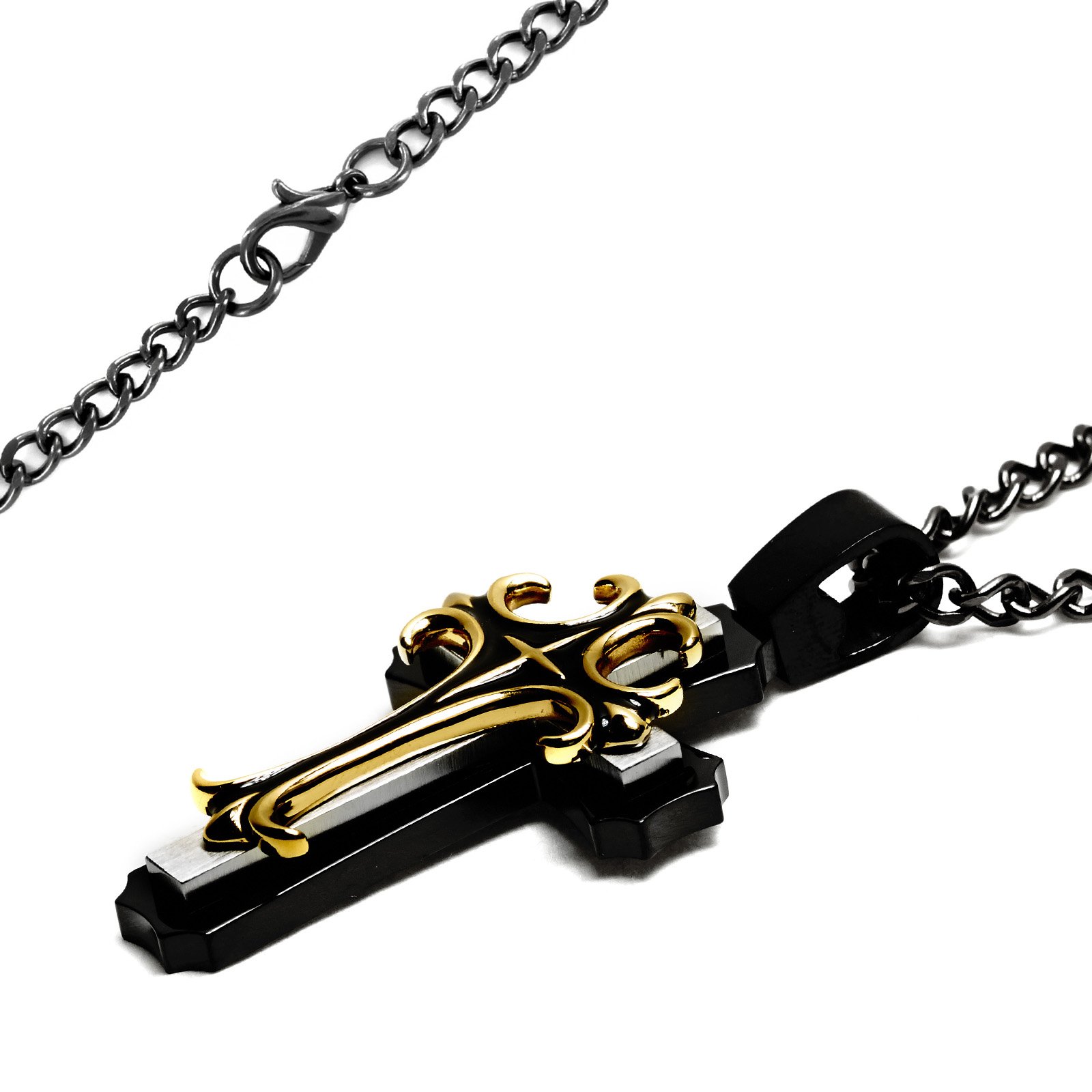 Foto 3 pulgar | Colgante West Coast Jewelry De Acero Inoxidable Chapado En Negro/oro - Venta Internacional.