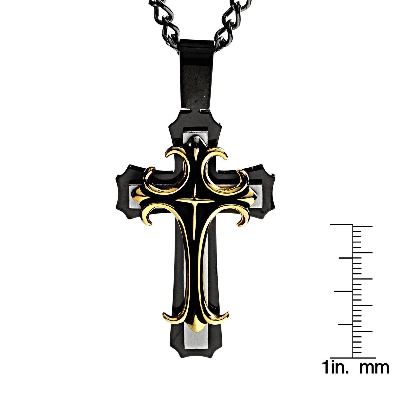 Foto 3 | Colgante West Coast Jewelry De Acero Inoxidable Chapado En Negro/oro - Venta Internacional.
