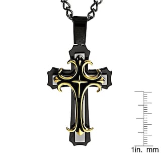 Foto 3 | Colgante West Coast Jewelry De Acero Inoxidable Chapado En Negro/oro - Venta Internacional.