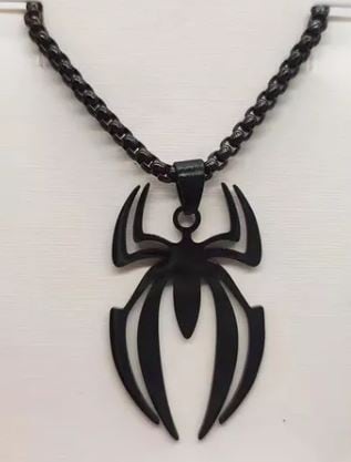 Cadena de Spiderman Acero Inoxidable Negro de 60 cm $503