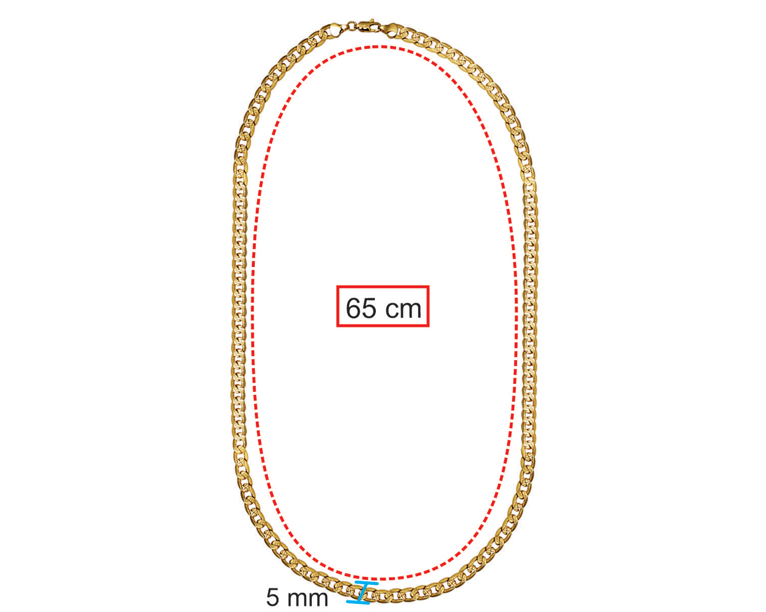 Foto 6 | Cadena Barbada Horoz Ch63 Ancha 60 cm Chapa 18k